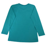Vibrant teal long-sleeve kids’ t-shirt