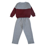Grey & Maroon Kids Tracksuit