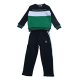 Color Block Kids Tracksuit – Navy, White & Green