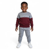 Grey & Maroon Kids Tracksuit