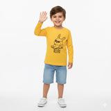 Yellow "Relax" Bunny Print Kids T-Shirt – Full Sleeves
