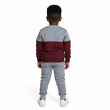 Grey & Maroon Kids Tracksuit